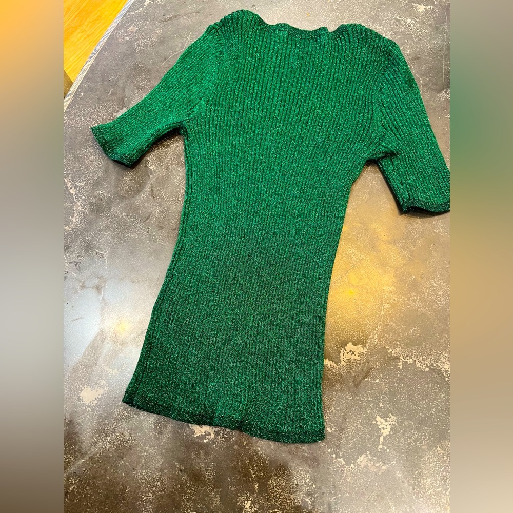 Sparkle green stretchy little shirt by Club Monaco size small